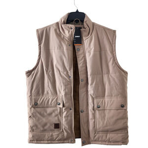 New Tacvasen Men's Winter Puffer Vest XL Outdoor Jacket with Fleece Lining Tan